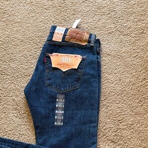 Levi's 501 Straight Leg Men's Dark Blue Jeans